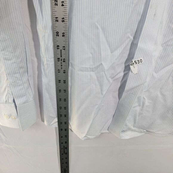 Gabbana Blue Stripes Dress Shirt Button-Up Long Sleeve Button Cuff Men's Size S - Picture 8 of 8